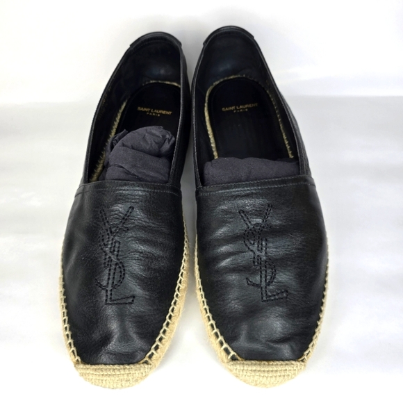 Yves Saint Laurent Other - Saint Laurent Lambskin Monogram Espadrilles 43 Black